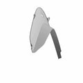 Gray inner leg fairing for motorcycle, contoured plastic piece with mounting holes and extended panel.