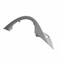 Gray molded plastic passenger handle for right side with a curved arch and mounting hole.