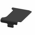Matte black rectangular plastic ECM cover with extended tab and mounting feature.