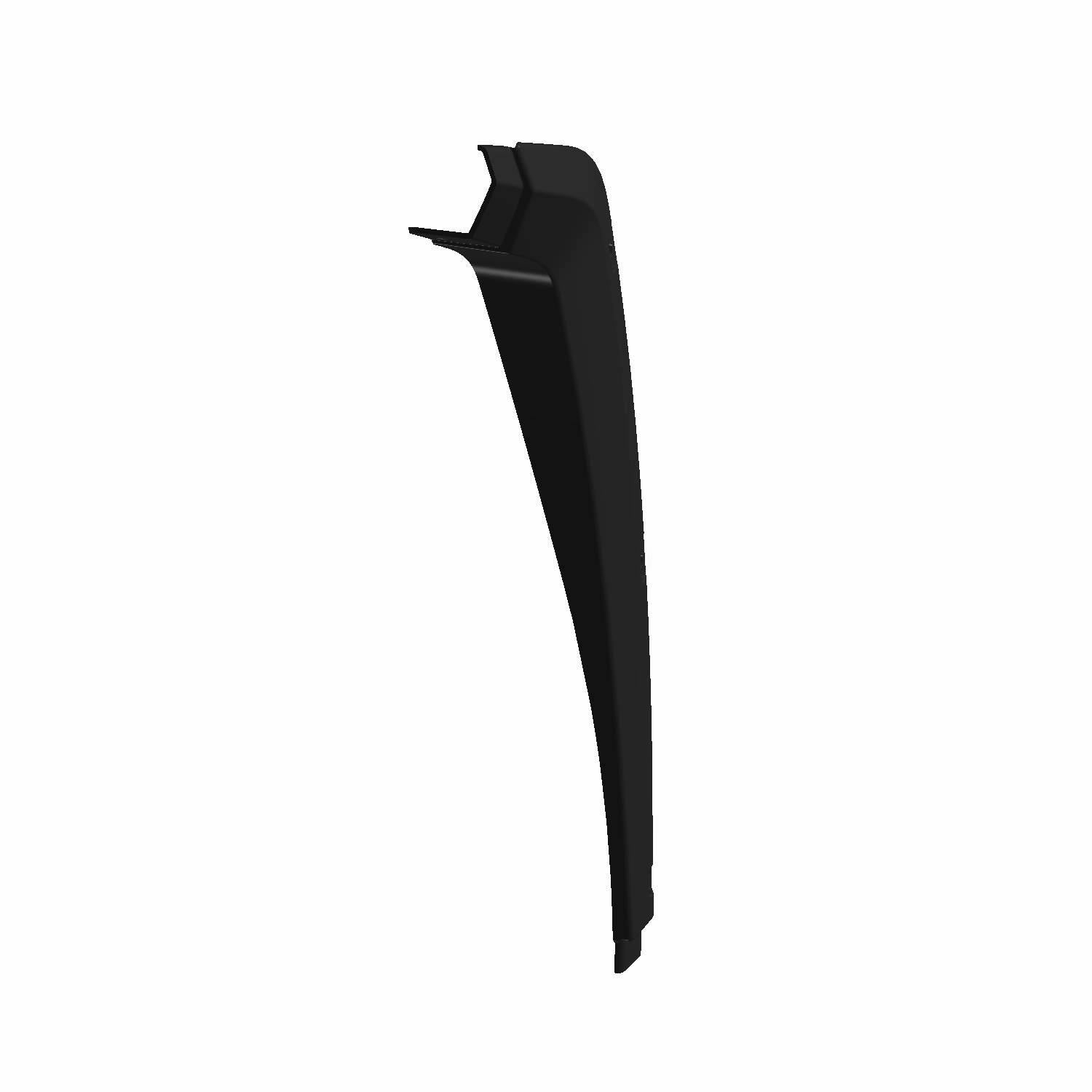 Glossy black rear fender flare with angular shape designed for left side of Polaris RZR-570.