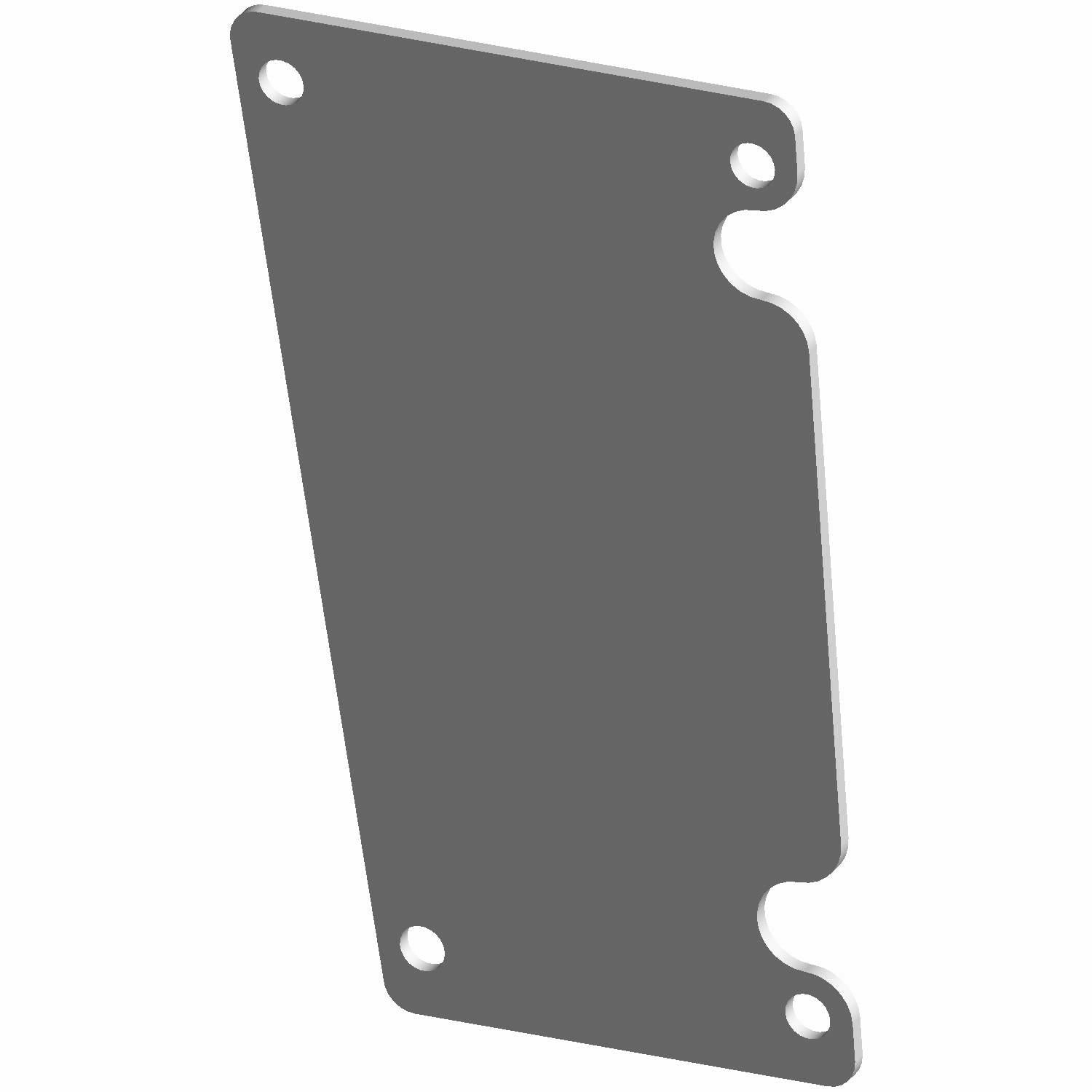 Gray rectangular metal plate guard with four mounting holes, designed for Polaris UTVs.