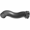 Black curved plastic air intake duct with flanged end for Polaris UTV models.