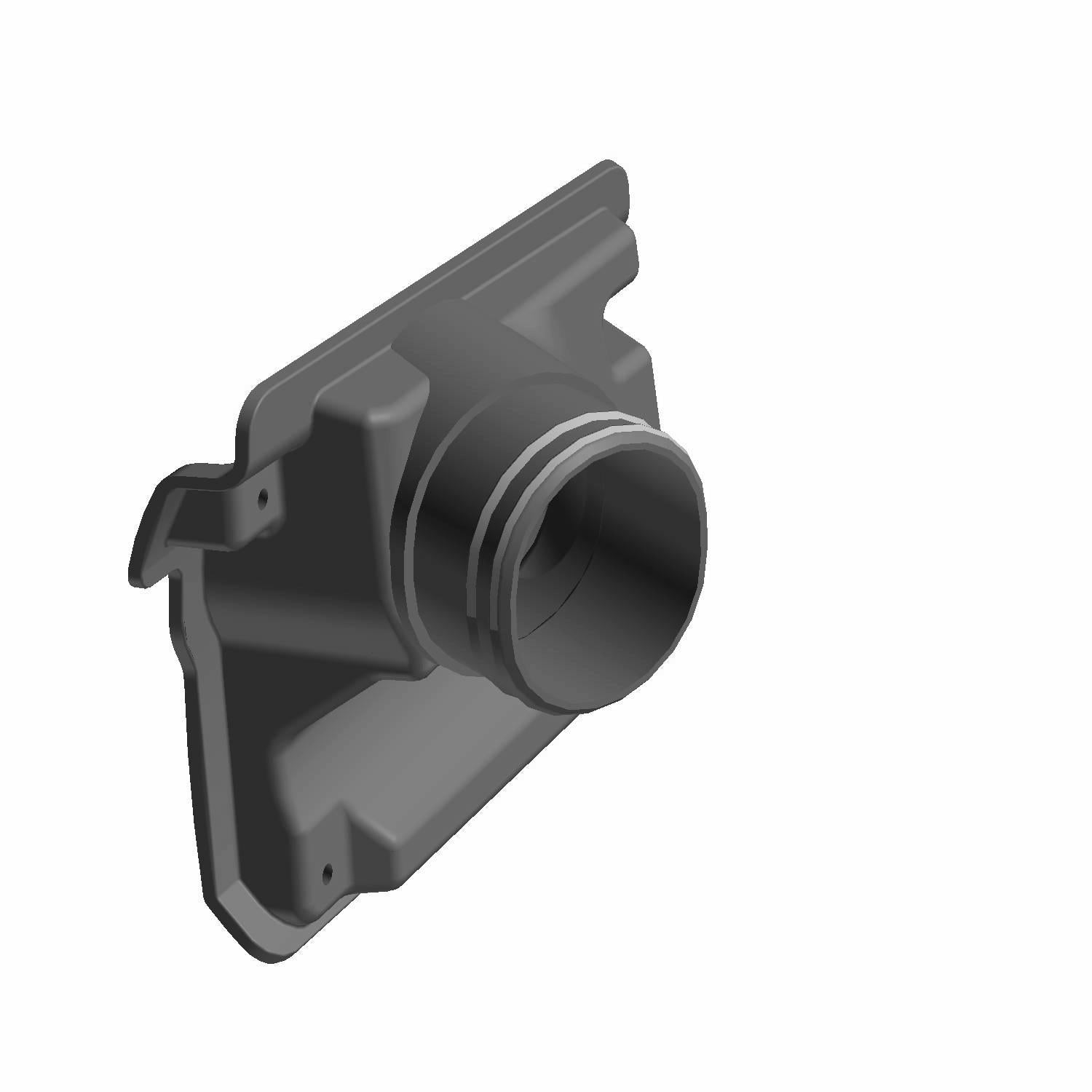Black plastic intake box clutch with circular intake port and mounting holes for offroad UTV.