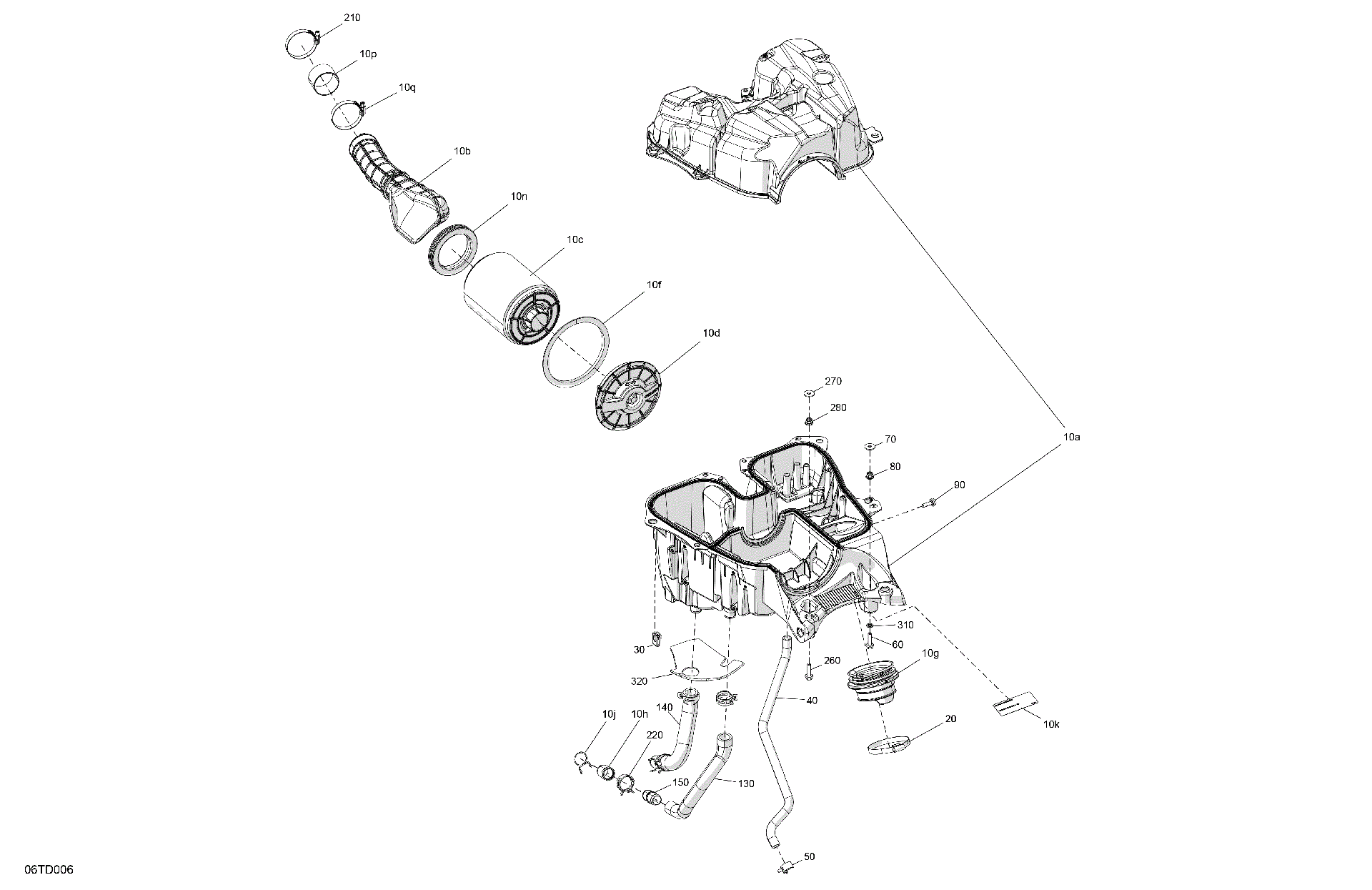 An Image of a Genuine Can-Am Parts Schematic Diagram showing the schematic - ENGINE - AIR INTAKE