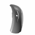 Matte black left side saddlebag lid with smooth curved design and central mounting hole.