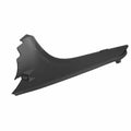 Matte black plastic left side body cover for motorcycle with contoured shape and mounting points.