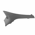 Right side motorcycle body cover in matte black plastic with contoured shape and mounting tabs.