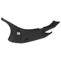 Black curved motorcycle body side cover with smooth matte finish and mounting clips.