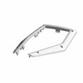 Gray angular plastic steering wheel cap frame with mounting tabs and holes.