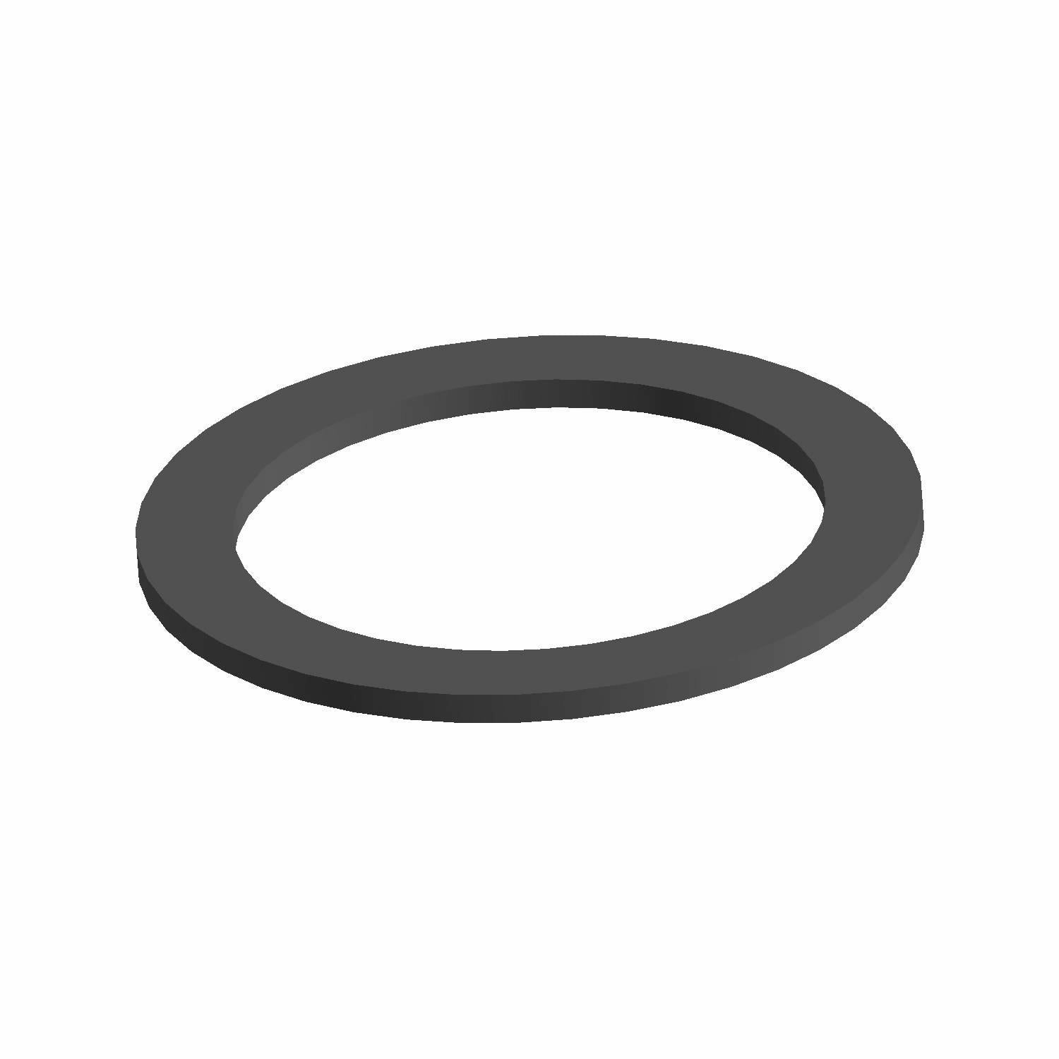 Black round clutch spacer limiter with flat, smooth surface and uniform thickness.