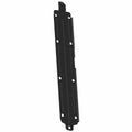 Gloss black metal front skid plate with multiple mounting holes for Polaris UTVs.