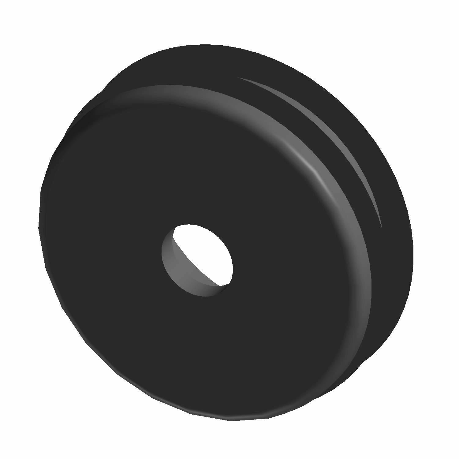 Black ribbed circular end cap plug with central hole, designed for 1.125-inch fitment.