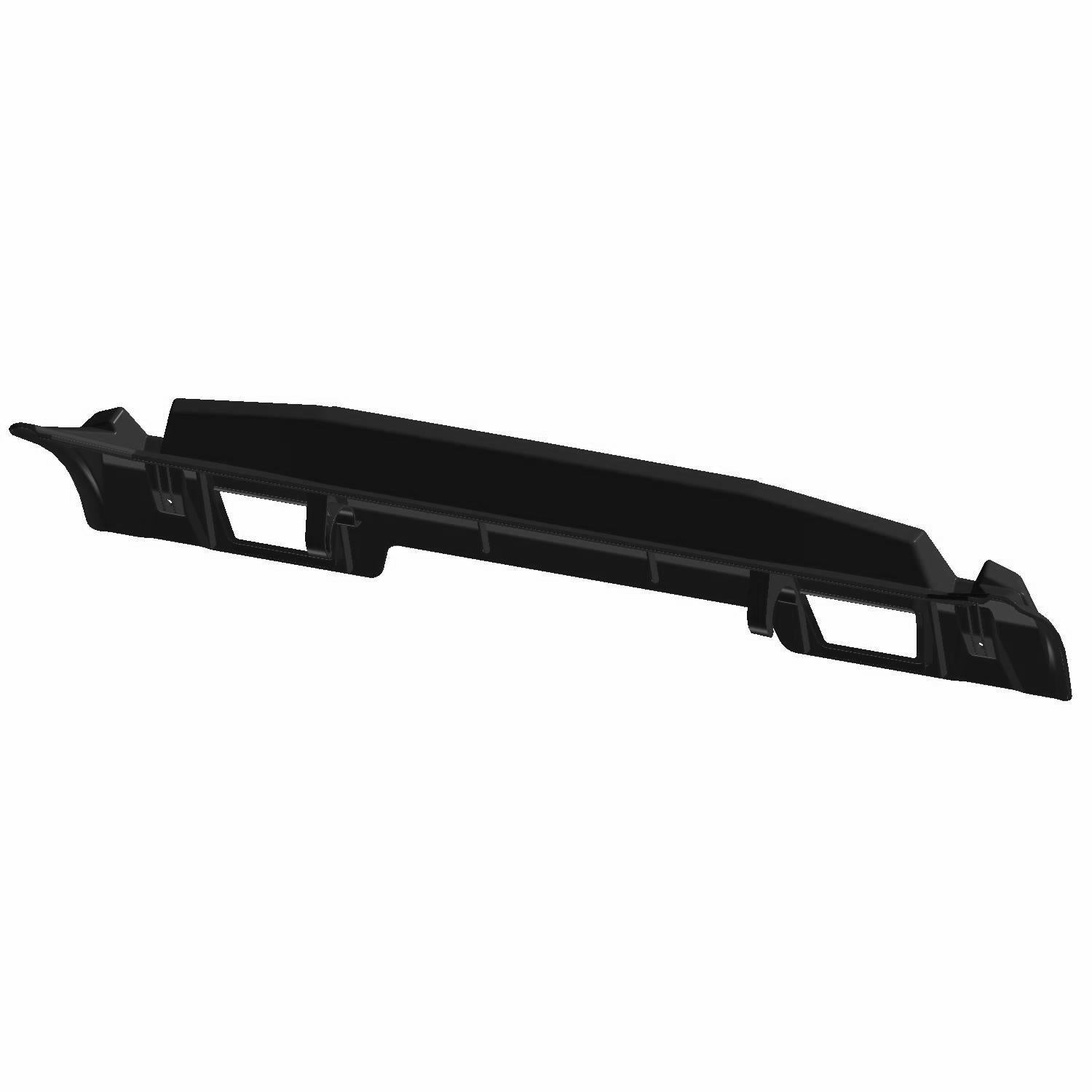 Gloss black visor panel trim with angular cutouts and mounting points for Polaris RZR models.