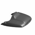 Matte black motorcycle trunk lid with sleek, contoured design and smooth finish.