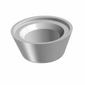 Silver metallic cone-shaped washer with a stepped inner diameter and smooth finish.