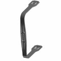 Black metal strap battery lift with angled ends and recessed grip areas.
