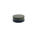 Round black clutch button with a smooth top and slightly textured side edges.