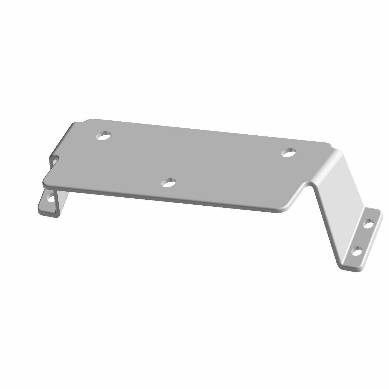 Black metal MFD mount bracket with angled design and multiple mounting holes.