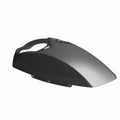 Matte black left saddlebag lid with integrated speaker grille for Polaris motorcycle, streamlined shape.
