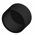 Black cylindrical cap head bolt cover with smooth matte finish and hollow interior.