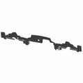 Black molded plastic radiator shroud with multiple mounting points for Polaris UTVs.