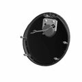Round right speaker bezel with chrome finish and mounting hardware for motorcycle use.