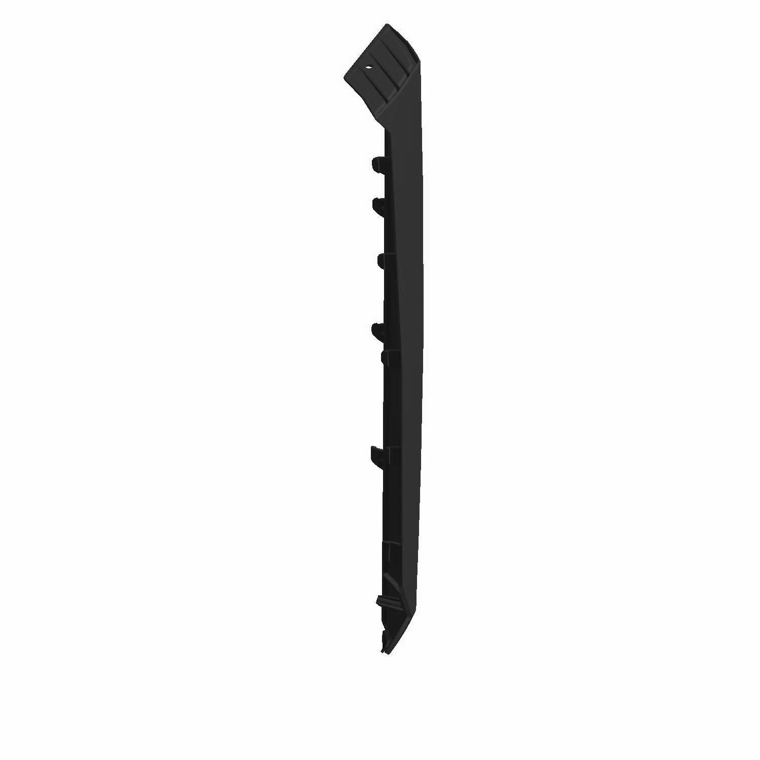 Long, narrow gray plastic panel with angled edges and multiple small protrusions along one side.