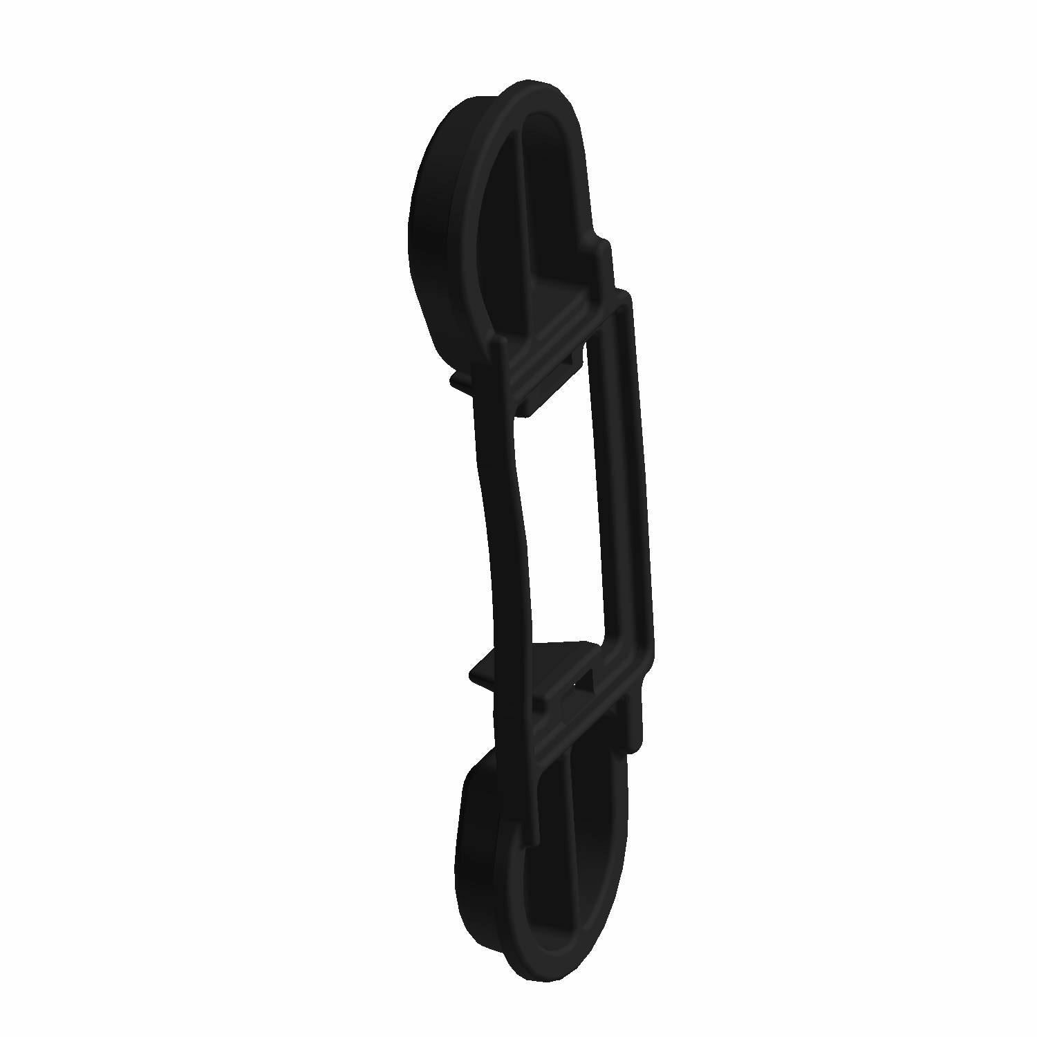 Black plastic intake block off plate with two oval end sections and a central connecting bar.