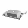 Gray molded plastic inner center console cover with mounting points and cutout slot.