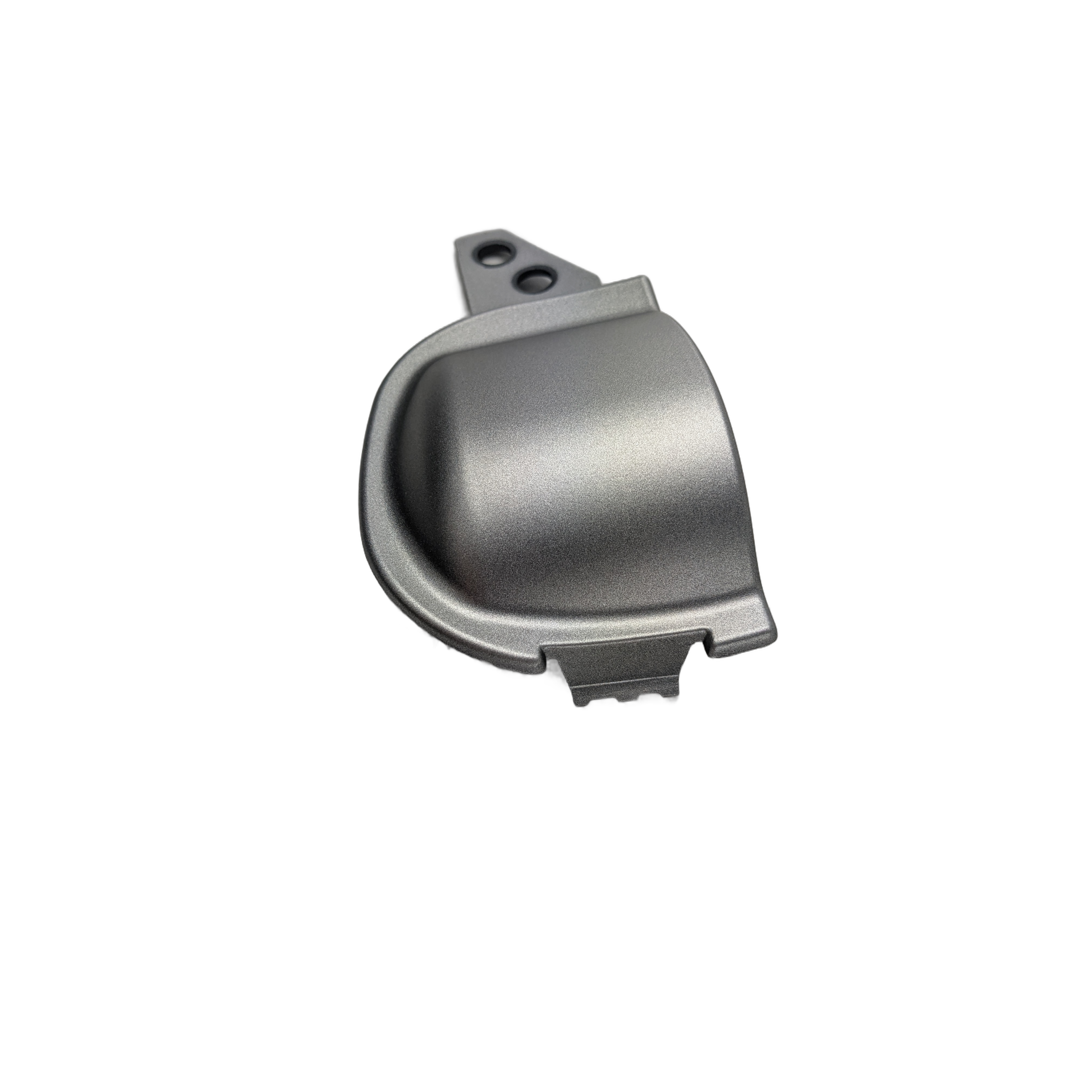 Matte silver-gray curved plastic driving light cover with mounting tab and clip slot.