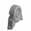 Gloss black outer sprocket cover with smooth curved design and mounting points for motorcycle.