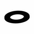 Black metal washer-style clutch spacer with smooth flat surface and central hole.