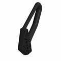 Gloss black angled passenger grab handle with textured mounting base for Polaris UTVs.
