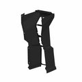 Gloss black rear center console panel with angular design and mounting points for Polaris General 1000 UTV.