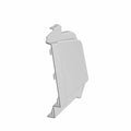 Glossy light gray plastic lower center fender panel with contoured shape and mounting tabs, left side fitment.