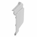 Matte gray plastic center fender lower right panel with angular design and mounting tabs.