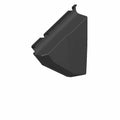 Matte black angular plastic bolster bar cover with fitted contours and mounting clip details.
