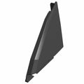 Black triangular plastic bolster bar cover with smooth surface and mounting tabs.