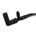 The Polaris Water / Vent Line To Ground is a black rubber vacuum hose connector with a right-angle bend and side port, attached to a flexible hose—an OEM part ideal for water or vent line to ground applications.