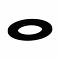 Black circular clutch spacer with smooth flat surface and hollow center ring.