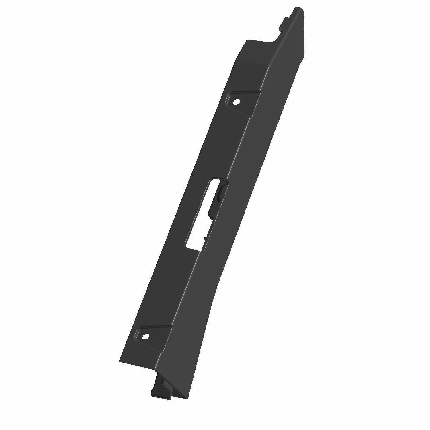 Matte black plastic fender panel with mounting holes and rectangular cutout for Polaris UTV.
