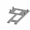 Black metal rear ECM mount bracket with four raised posts and rectangular cutouts.