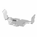 Black metal floor upper panel with contoured edges and mounting points for Polaris RZR 570 models.
