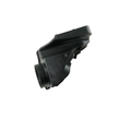 Matte black plastic airbox intake with curved and angled design for Indian Scout motorcycles.