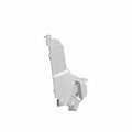 Matte gray angular rear left fender panel for Polaris UTV with mounting points and contour lines.