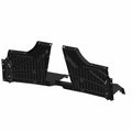 Glossy black molded rear floor panel for Polaris Ranger UTV with ridged texture and mounting holes.