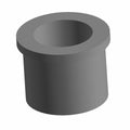 Gray cylindrical steering shaft bushing with a flanged top and hollow center, made of plastic.