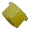 Yellow cylindrical rubber bushing with a flange on one end for Polaris lower A-arm suspension.