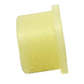 Light yellow cylindrical bushing with a flat flange, made of soft polyurethane material.