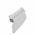 Gray plastic rear fender panel with angular design and mounting holes on left side.